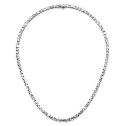 14K White Gold 36 Carat Lab Grown Diamond Vs+ F+ Complete Round 20 Inch Straight Tennis Necklace