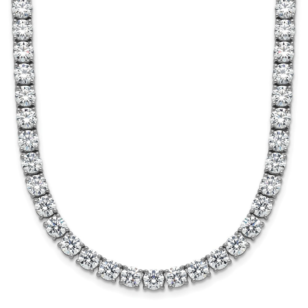 14k White Gold 42 7/8 Ct. Lab Grown Diamond VS/SI+ G+ Round 24 inch Straight Tennis Necklace