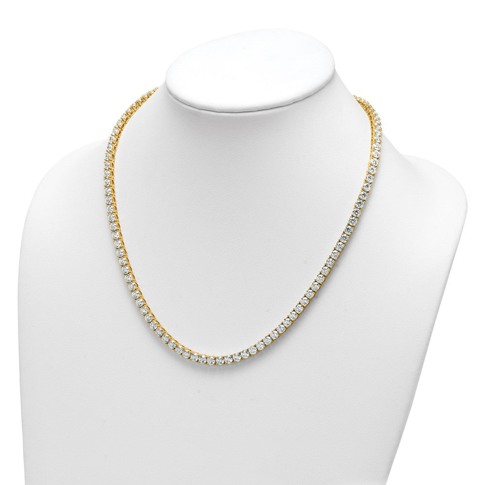 14k Yellow Gold 36 1/20 Ct. Lab Grown Diamond VS/SI+ G+ Round 20 inch Straight Tennis Necklace