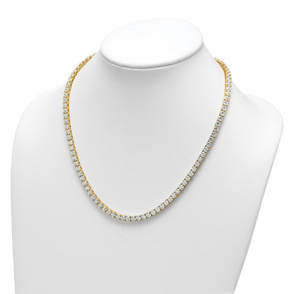 14k Yellow Gold 36 1/20 Ct. Lab Grown Diamond VS/SI+ G+ Round 20 inch Straight Tennis Necklace