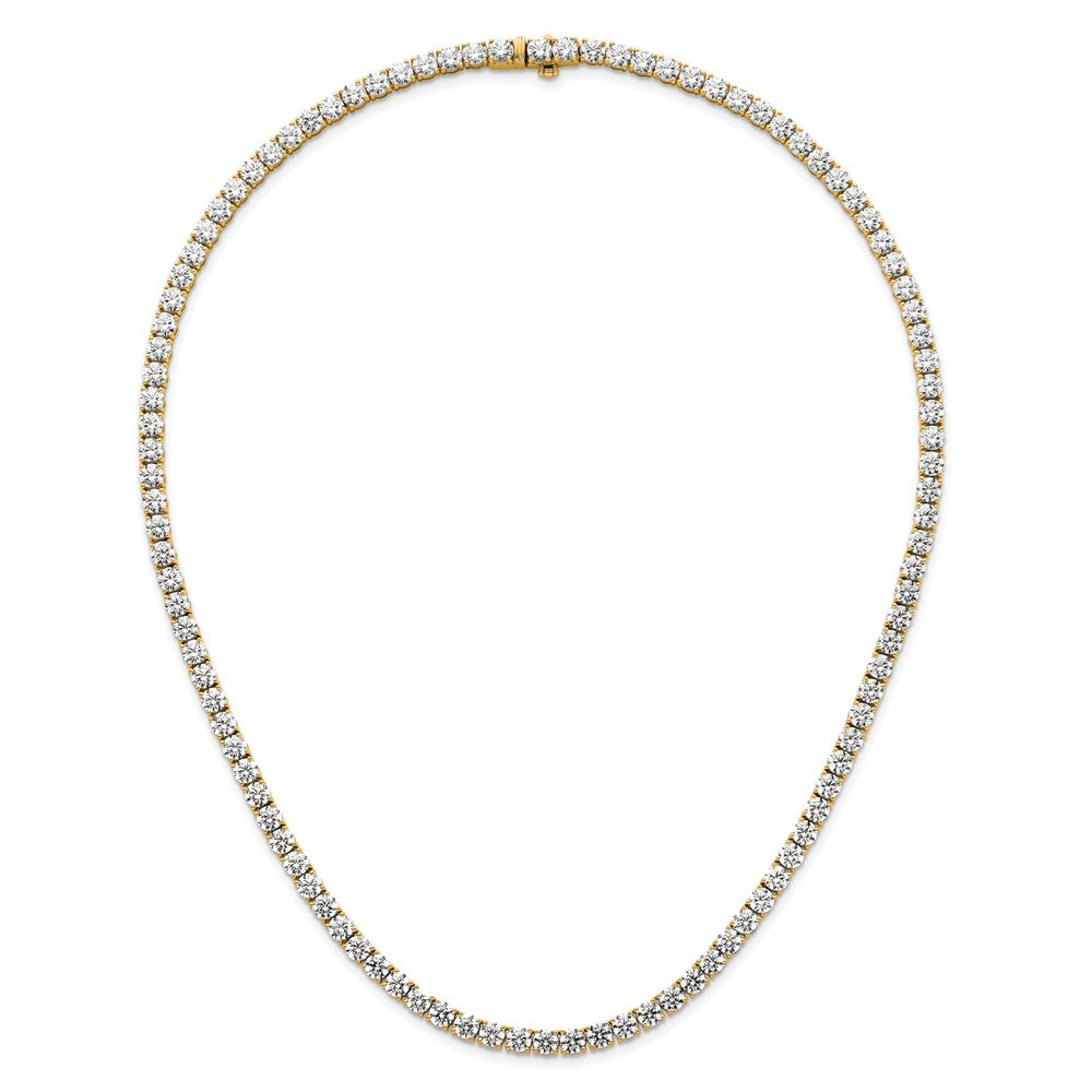 14k Yellow Gold 36 1/20 Ct. Lab Grown Diamond VS/SI+ G+ Round 20 inch Straight Tennis Necklace