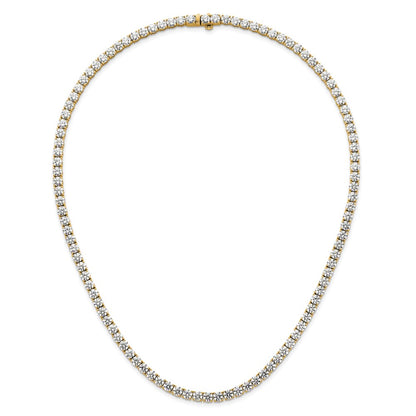 14k Yellow Gold 36 1/20 Ct. Lab Grown Diamond VS/SI+ G+ Round 20 inch Straight Tennis Necklace