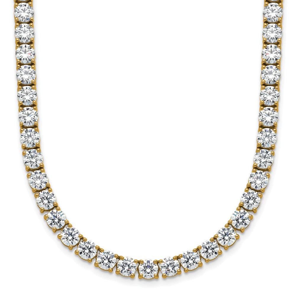 14k Yellow Gold 36 1/20 Ct. Lab Grown Diamond VS/SI+ G+ Round 20 inch Straight Tennis Necklace