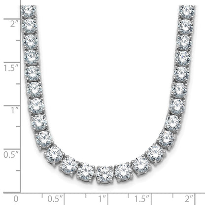 14k White Gold 38 1/10 Ct. Lab Grown Diamond VS/SI+ G+ Round 20 inch Straight Tennis Necklace