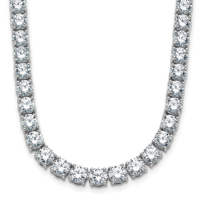 14K White Gold 45 1/2 Carat Lab Grown Diamond Vs+ F+ Complete Round 24 Inch Straight Tennis Necklace