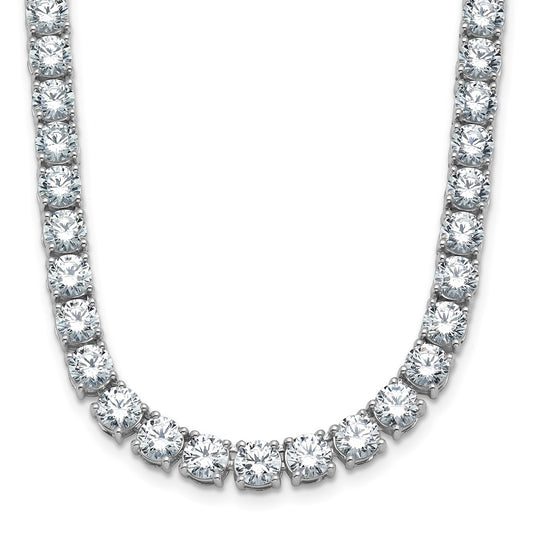 14k White Gold 41 3/4 Ct. Lab Grown Diamond VS/SI+ G+ Round 22 inch Straight Tennis Necklace