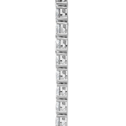 14K White Gold 58 1/3 Carat Lab Grown Diamond Vs+ F+ Complete Round 24 Inch Straight Tennis Necklace