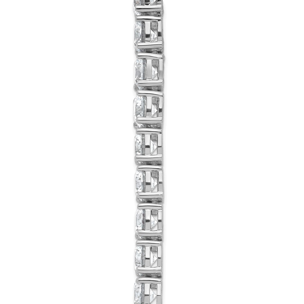 14K White Gold 44 Carat Lab Grown Diamond Vs+ F+ Complete Round 18 Inch Straight Tennis Necklace