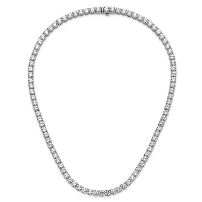 14K White Gold 49 Carat Lab Grown Diamond Vs+ F+ Complete Round 20 Inch Straight Tennis Necklace