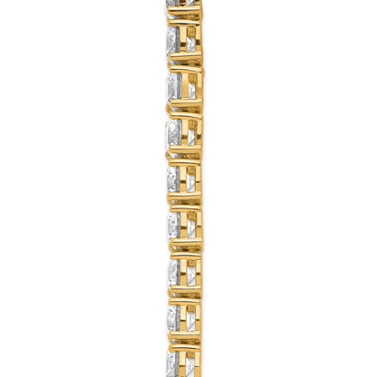14K Yellow Gold 44 Carat Lab Grown Diamond Vs+ F+ Complete Round 18 Inch Straight Tennis Necklace