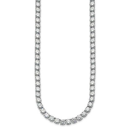 14K White Gold 62 1/4 Carat Lab Grown Diamond Vs+ F+ Complete Round 20 Inch Straight Tennis Necklace