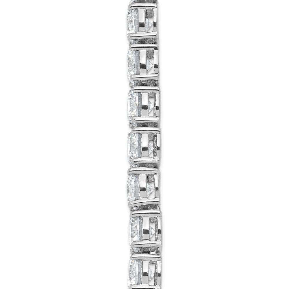 14K White Gold 91 Carat Lab Grown Diamond Vs+ F+ Complete Round 24 Inch Straight Tennis Necklace