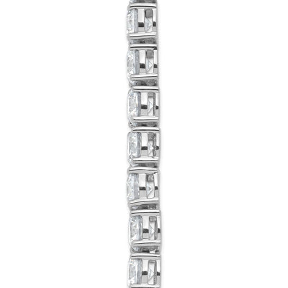 14K White Gold 83 Carat Lab Grown Diamond Vs+ F+ Complete Round 22 Inch Straight Tennis Necklace