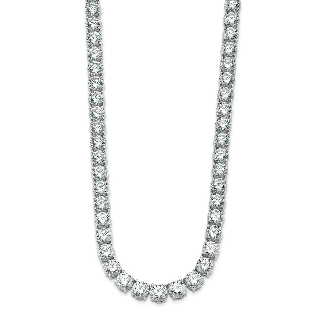 14k White Gold 67 Ct. Lab Grown Diamond VS/SI+ G+ Round 18 inch Straight Tennis Necklace