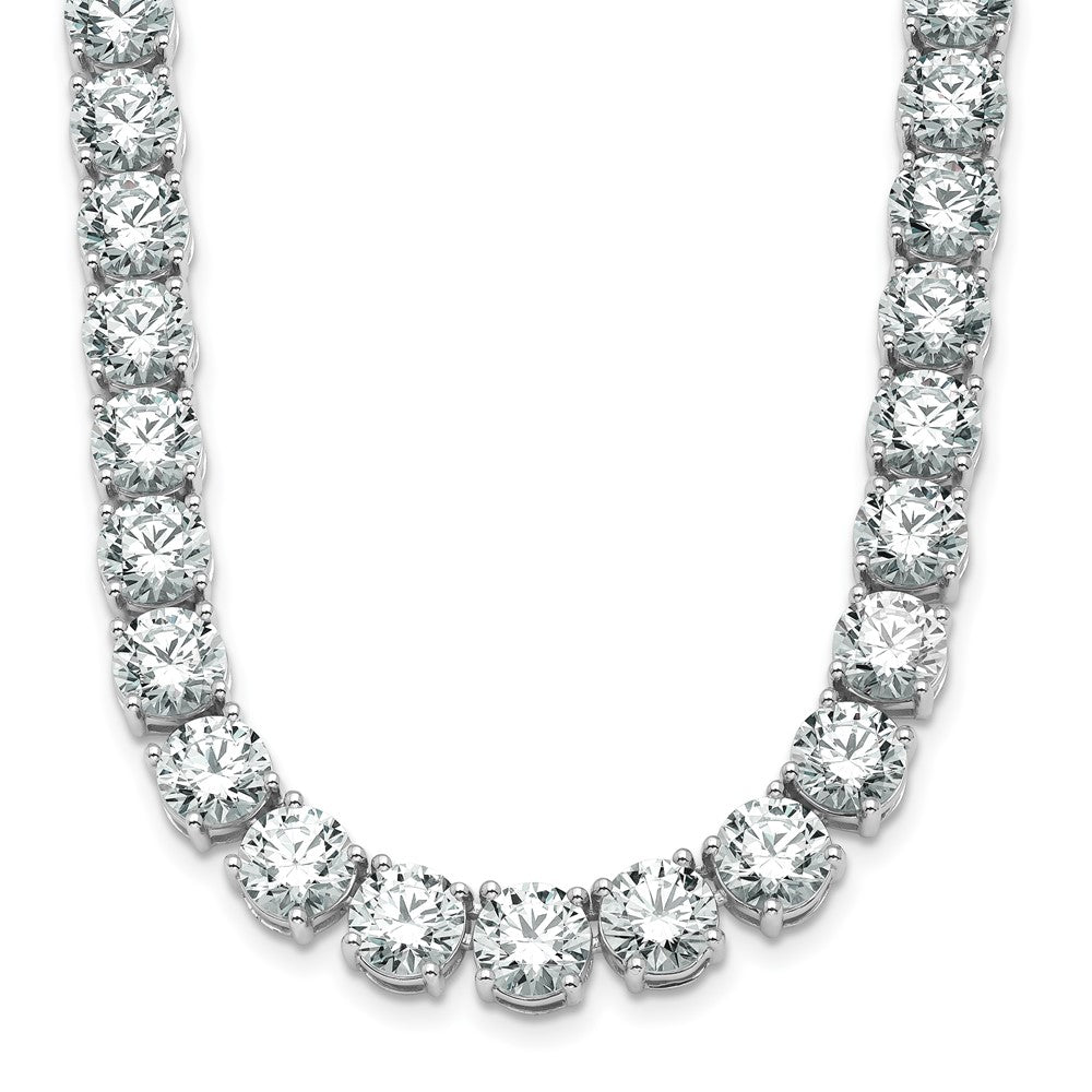 14k White Gold 67 Ct. Lab Grown Diamond VS/SI+ G+ Round 18 inch Straight Tennis Necklace
