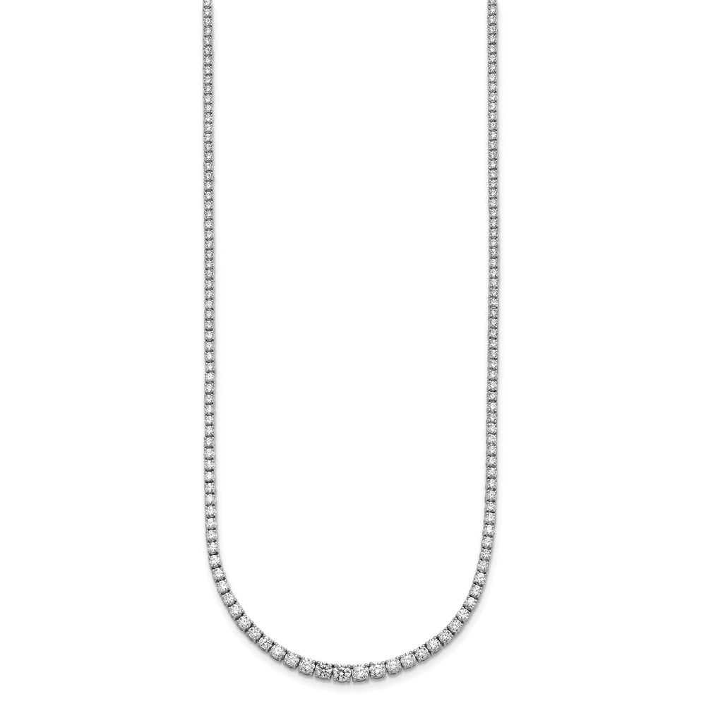 14k White Gold 5 3/8 Ct. Lab Grown Diamond VS/SI+ G+ 18 inch Graduated Tennis Necklace