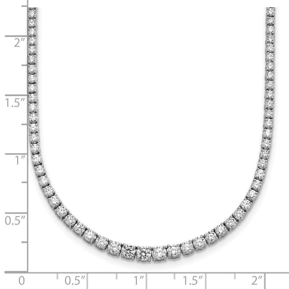 14k White Gold 5 3/8 Ct. Lab Grown Diamond VS/SI+ G+ 18 inch Graduated Tennis Necklace