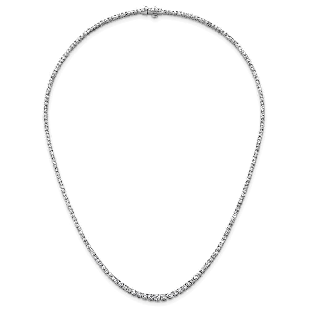 14k White Gold 5 3/8 Ct. Lab Grown Diamond VS/SI+ G+ 18 inch Graduated Tennis Necklace