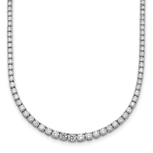 14k White Gold 5 3/8 Ct. Lab Grown Diamond VS/SI+ G+ 18 inch Graduated Tennis Necklace