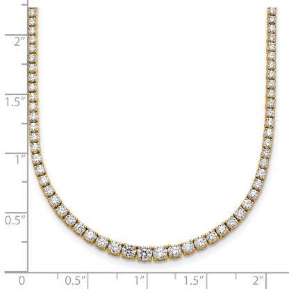 14k Yellow Gold 5 3/8 Ct. Lab Grown Diamond VS/SI+ G+ 18 inch Graduated Tennis Necklace