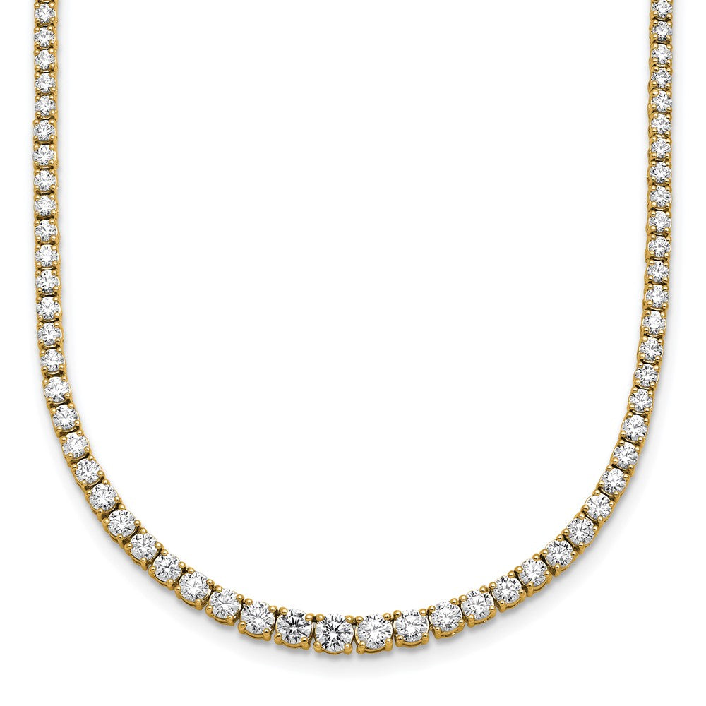 14k Yellow Gold 5 3/8 Ct. Lab Grown Diamond VS/SI+ G+ 18 inch Graduated Tennis Necklace