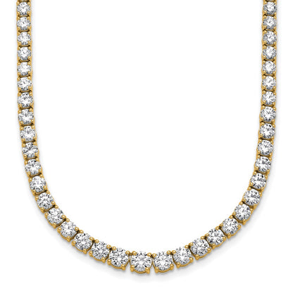 14k Yellow Gold 14 1/2 Ct. Lab Grown Diamond VS/SI+ G+ 18 inch Graduated Tennis Necklace