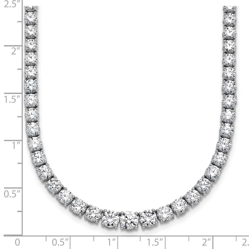 14K White Gold 18 7/8 Carat Lab Grown Diamond Vs+ F+ Complete Round Inch Graduated Tennis Necklace