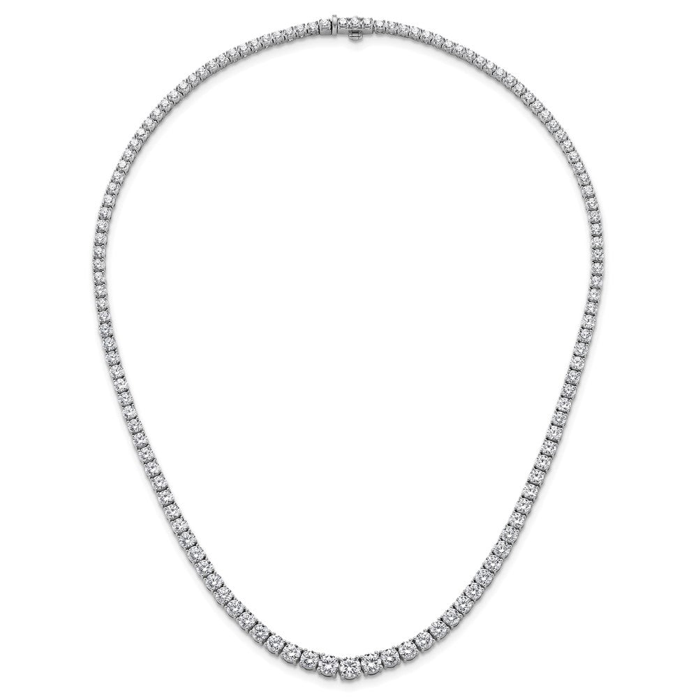 14k White Gold 18 7/8 Ct. Lab Grown Diamond VS/SI+ G+ Round 18 inch Graduated Tennis Necklace
