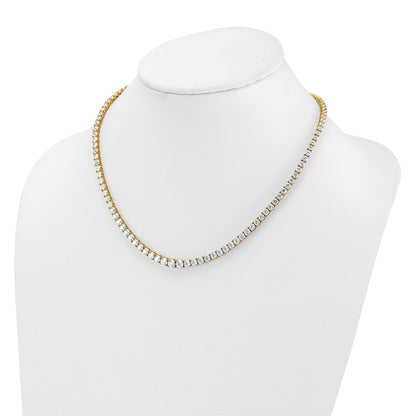14K Yellow Gold 18 7/8 Carat Lab Grown Diamond Vs+ F+ Complete Round Inch Graduated Tennis Necklace