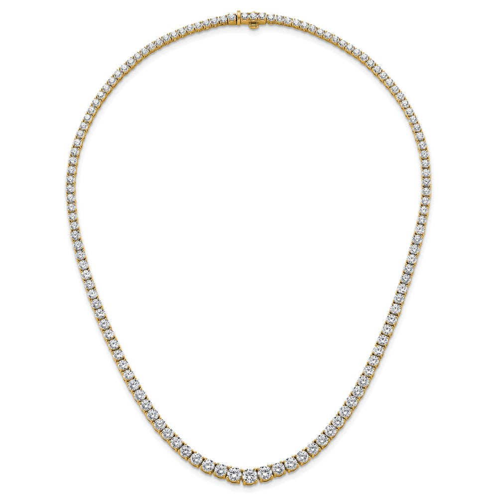 14k Yellow Gold 18 7/8 Ct. Lab Grown Diamond VS/SI+ G+ Round 18 inch Graduated Tennis Necklace