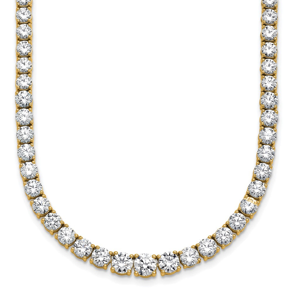 14k Yellow Gold 18 7/8 Ct. Lab Grown Diamond VS/SI+ G+ Round 18 inch Graduated Tennis Necklace