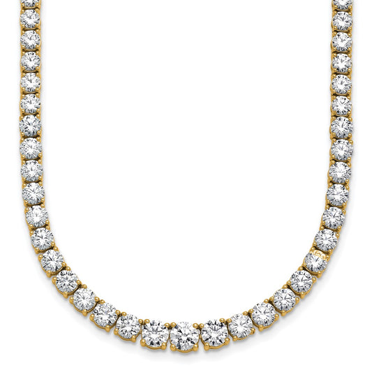 14k Yellow Gold 18 7/8 Ct. Lab Grown Diamond VS/SI+ G+ Round 18 inch Graduated Tennis Necklace