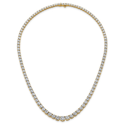 14k Yellow Gold 28 1/2 Ct. Lab Grown Diamond VS/SI+ G+ Round 18 inch Graduated Tennis Necklace
