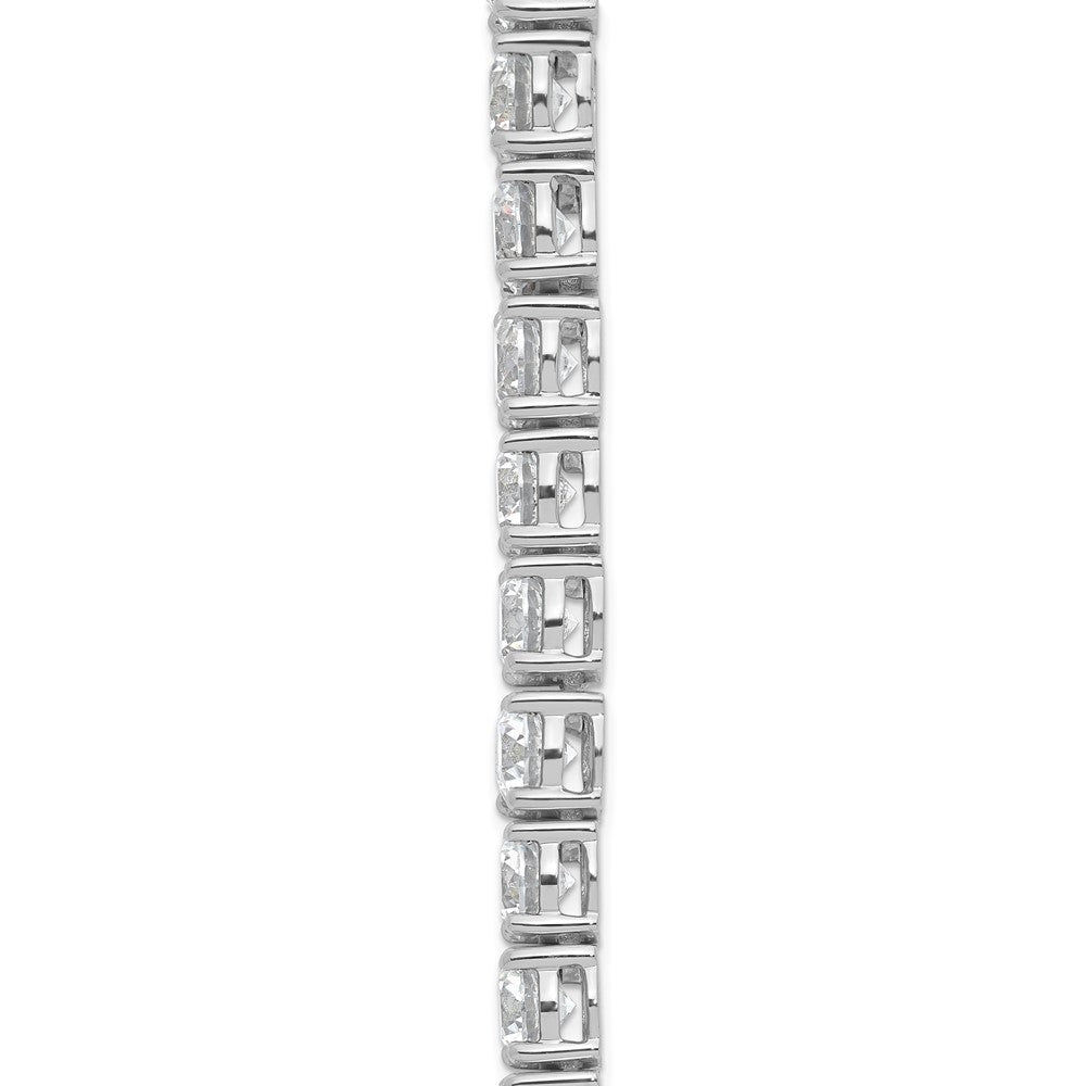 14K White Gold 40 3/8 Carat Lab Grown Diamond Vs+ F+ Complete Round 20 Inch Graduated Tennis Necklace