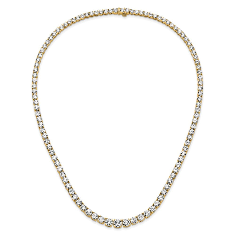 14K Yellow Gold 40 3/8 Carat Lab Grown Diamond Vs+ F+ Complete Round 20 Inch Graduated Tennis Necklace