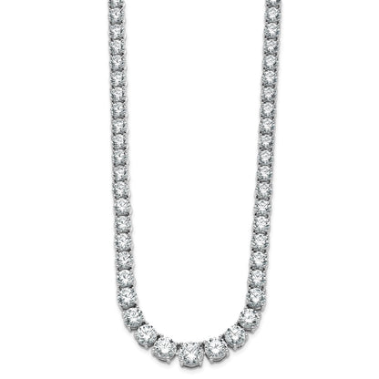 14k White Gold 50 7/8 Ct. Lab Grown Diamond VS/SI+ G+ Round 20 inch Graduated Tennis Necklace