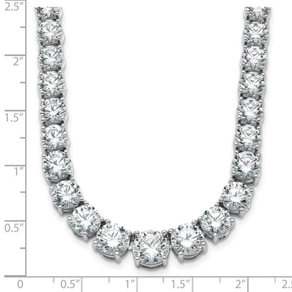14k White Gold 50 7/8 Ct. Lab Grown Diamond VS/SI+ G+ Round 20 inch Graduated Tennis Necklace