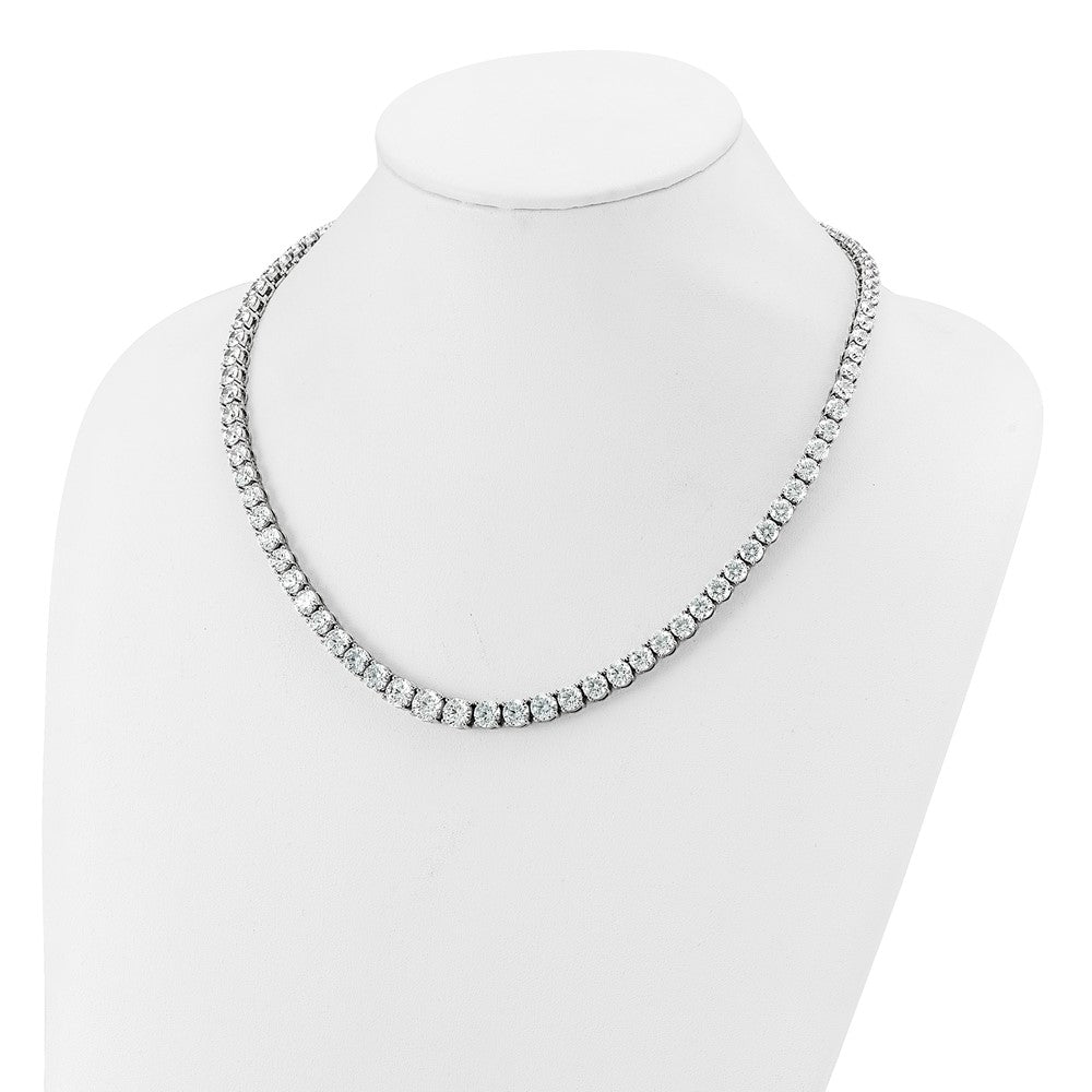 14k White Gold 50 7/8 Ct. Lab Grown Diamond VS/SI+ G+ Round 20 inch Graduated Tennis Necklace
