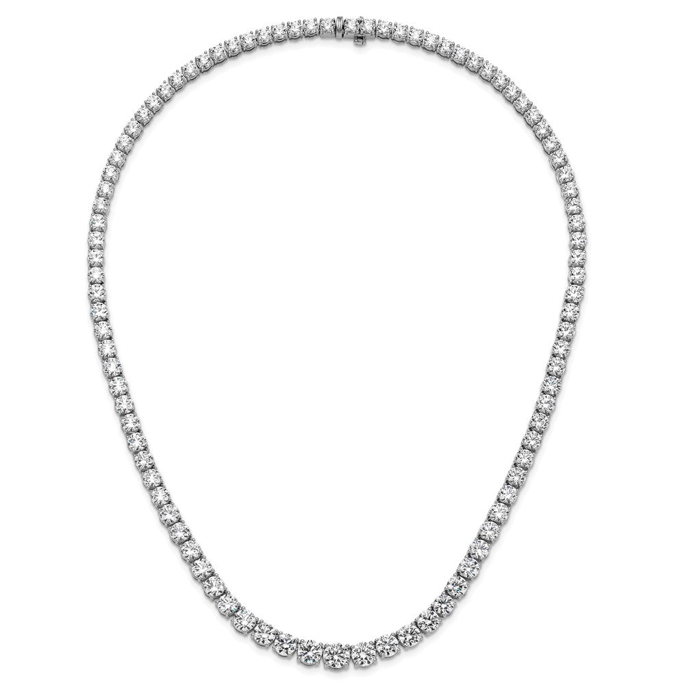 14k White Gold 50 7/8 Ct. Lab Grown Diamond VS/SI+ G+ Round 20 inch Graduated Tennis Necklace