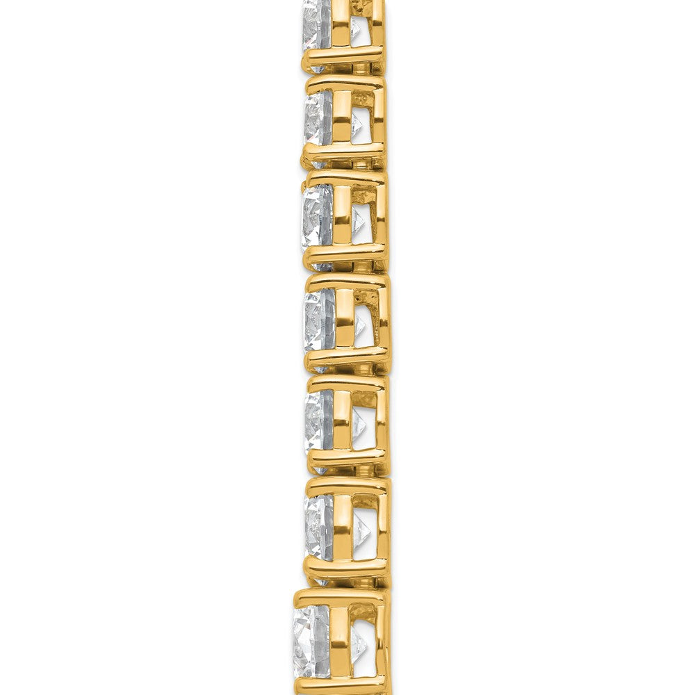 14K Yellow Gold 50 7/8 Carat Lab Grown Diamond Vs+ F+ Complete Round 20 Inch Graduated Tennis Necklace