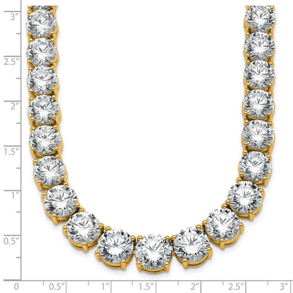 14k Yellow Gold 100 3/4 Ct. Lab Grown Diamond VS/SI+ G+ Round 20 inch Graduated Tennis Necklace