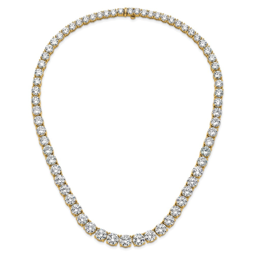 14k Yellow Gold 100 3/4 Ct. Lab Grown Diamond VS/SI+ G+ Round 20 inch Graduated Tennis Necklace