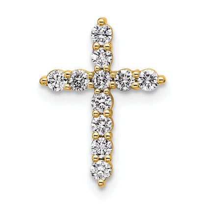 14k Yellow Gold 1/3 Ct. Lab Grown Diamond VS/SI+ G+ Cross Chain Slide Pendant