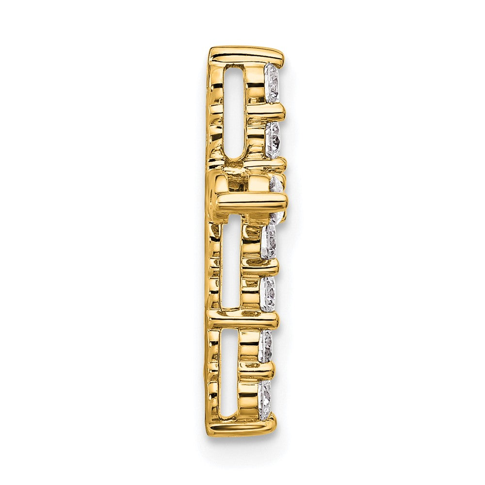 14k Yellow Gold 1/2 Ct. Lab Grown Diamond VS/SI+ G+ Cross Chain Slide Pendant