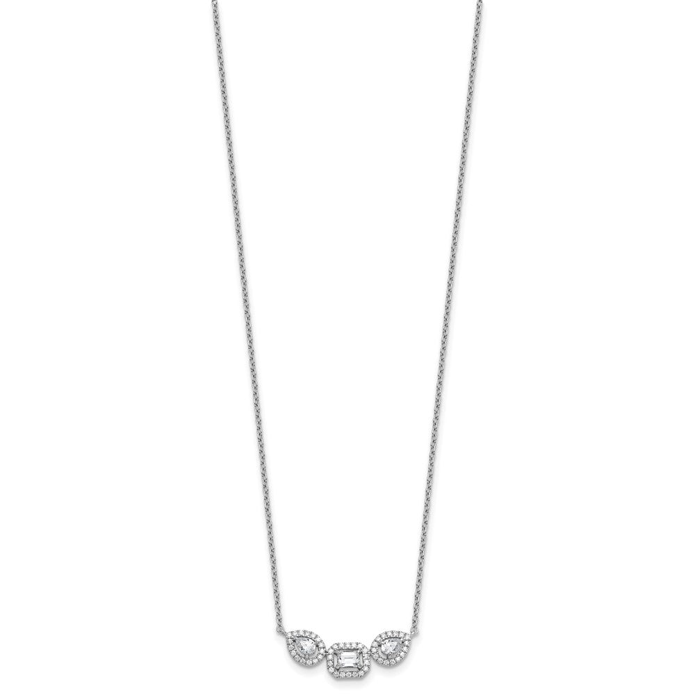 14k White Gold 3/4 Ct. Lab Grown Diamond VS/SI+ G+ 18 inch Three Stone Necklace