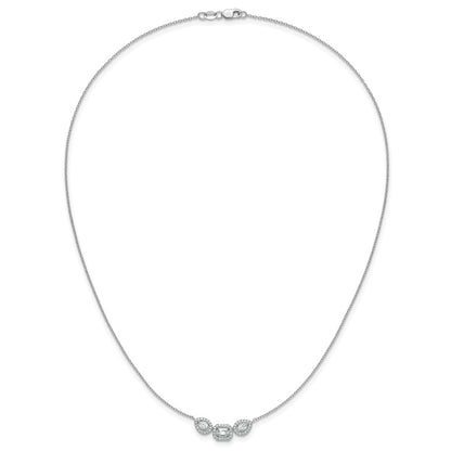 14k White Gold 3/4 Ct. Lab Grown Diamond VS/SI+ G+ 18 inch Three Stone Necklace