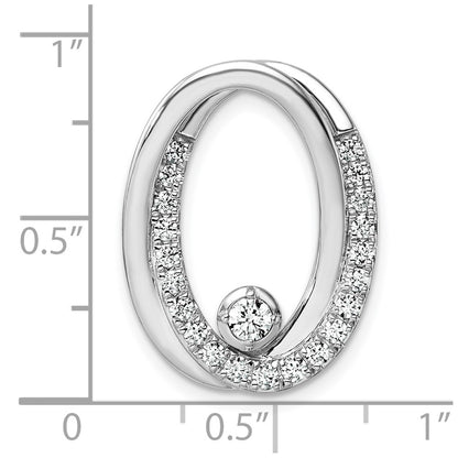 14k White Gold 1/2 Ct. Lab Grown Diamond VS/SI+ G+ Double Oval Chain Slide Pendant