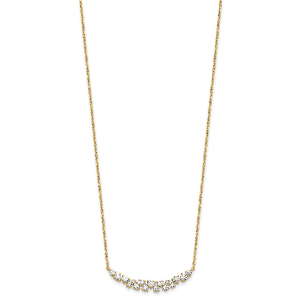 14k Yellow Gold 7/8 Ct. Lab Grown Diamond VS/SI+ G+ 17.75 inch Fancy Bar Necklace