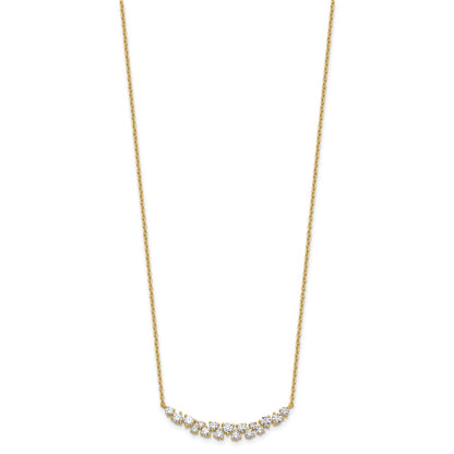 14k Yellow Gold 7/8 Ct. Lab Grown Diamond VS/SI+ G+ 17.75 inch Fancy Bar Necklace