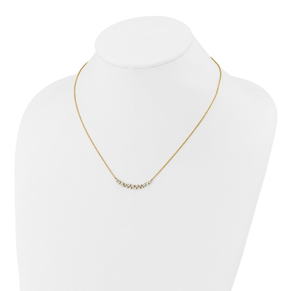 14k Yellow Gold 7/8 Ct. Lab Grown Diamond VS/SI+ G+ 17.75 inch Fancy Bar Necklace